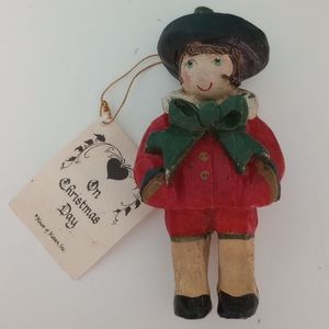 House of Hatten Boy Caroler of "On Christmas Day" ornament.